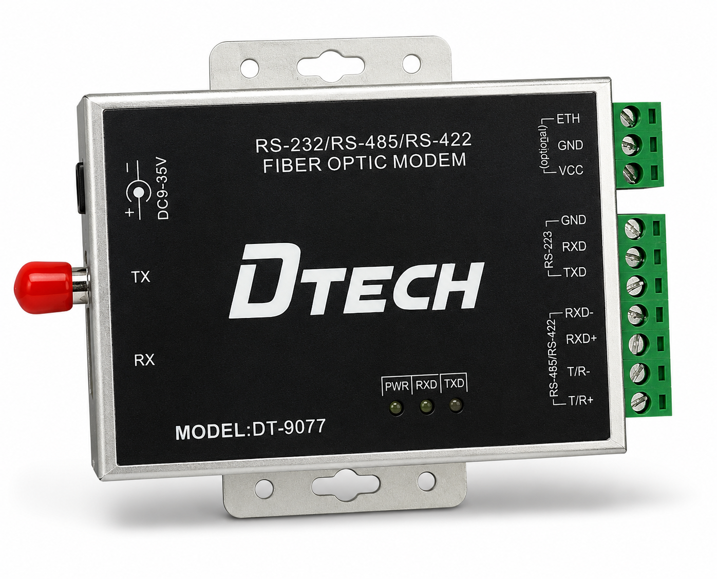 D-TECH RS232/485/422 Single-Mode Fiber Optic Transceiver
